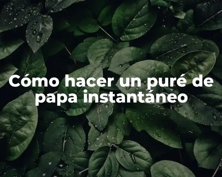 Cómo hacer un puré de papa instantáneo