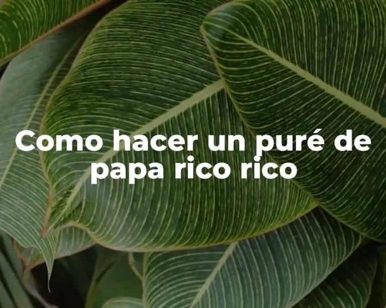 Como hacer un puré de papa rico rico
