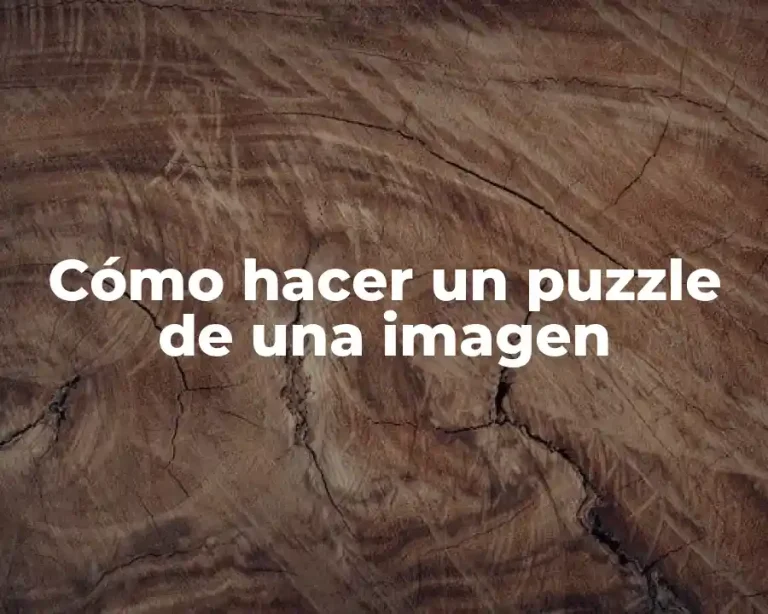 Cómo hacer un puzzle de una imagen