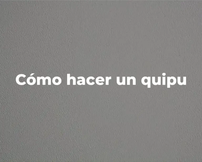 Cómo hacer un quipu