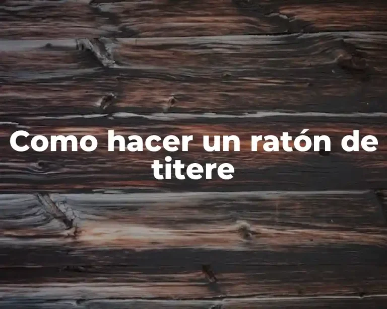 Como hacer un ratón de titere