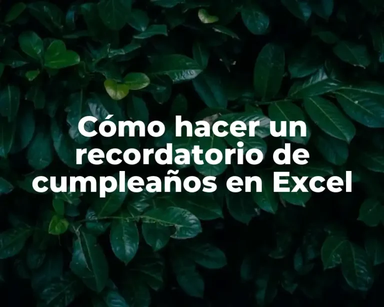 Cómo hacer un recordatorio de cumpleaños en Excel