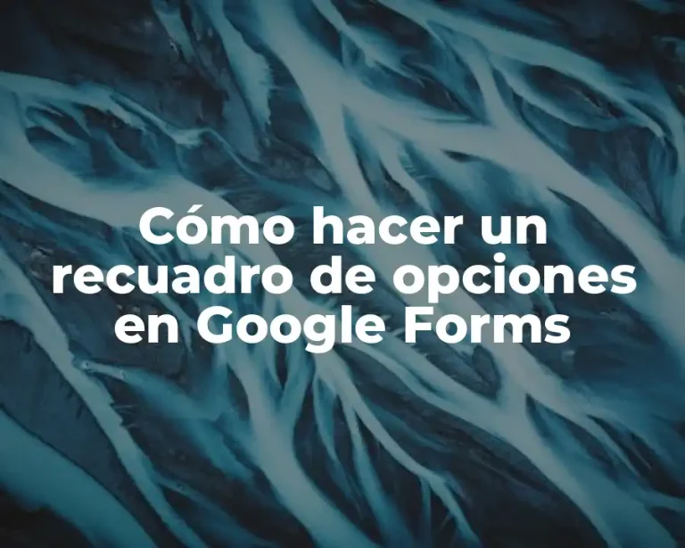 Cómo hacer un recuadro de opciones en Google Forms