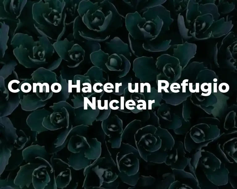 Como Hacer un Refugio Nuclear