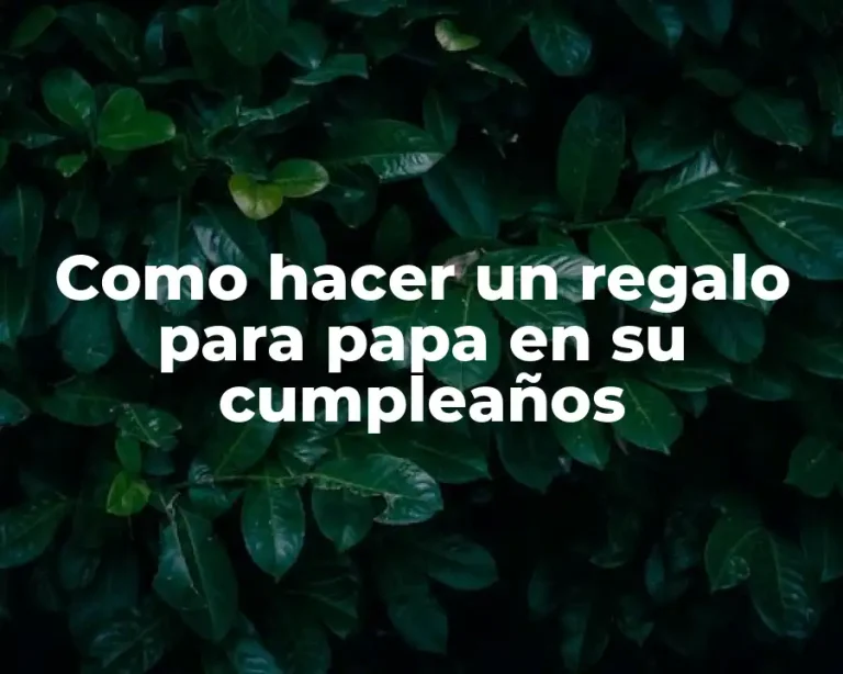 Como hacer un regalo para papa en su cumpleaños