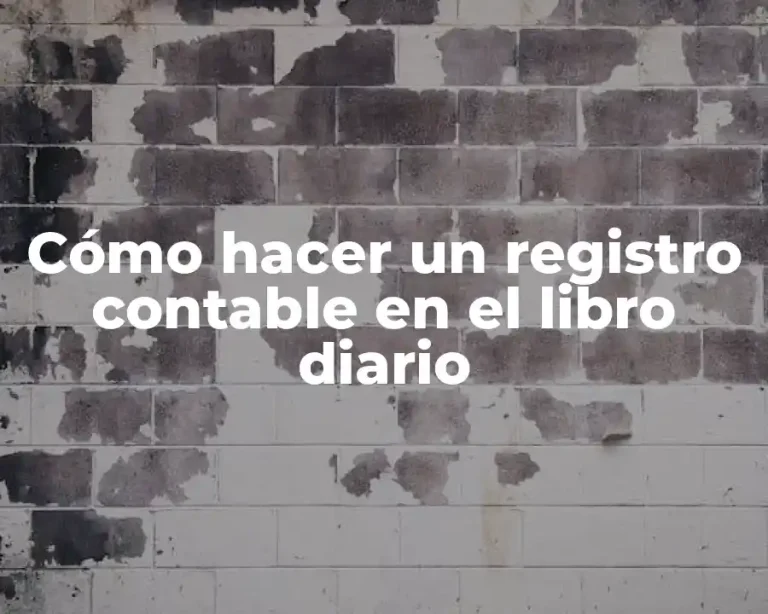 Cómo hacer un registro contable en el libro diario