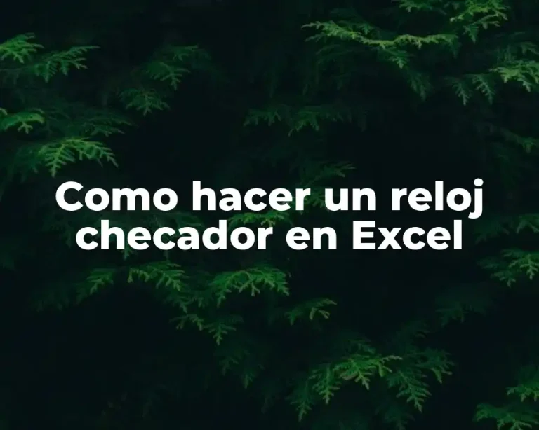 Como hacer un reloj checador en Excel