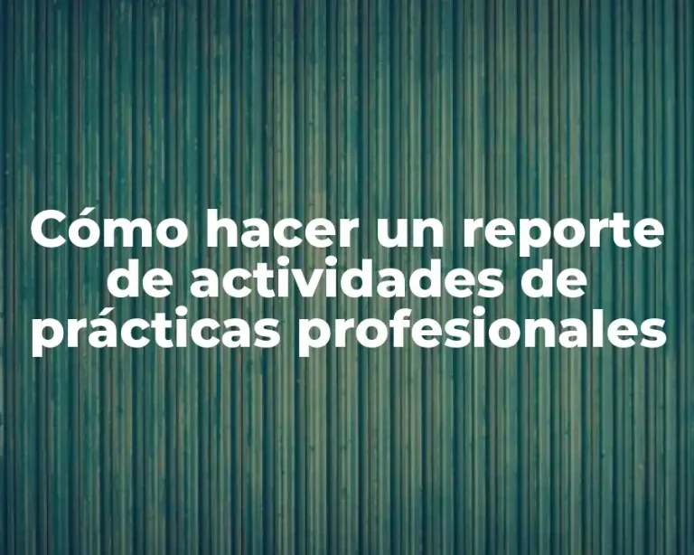 Cómo hacer un reporte de actividades de prácticas profesionales