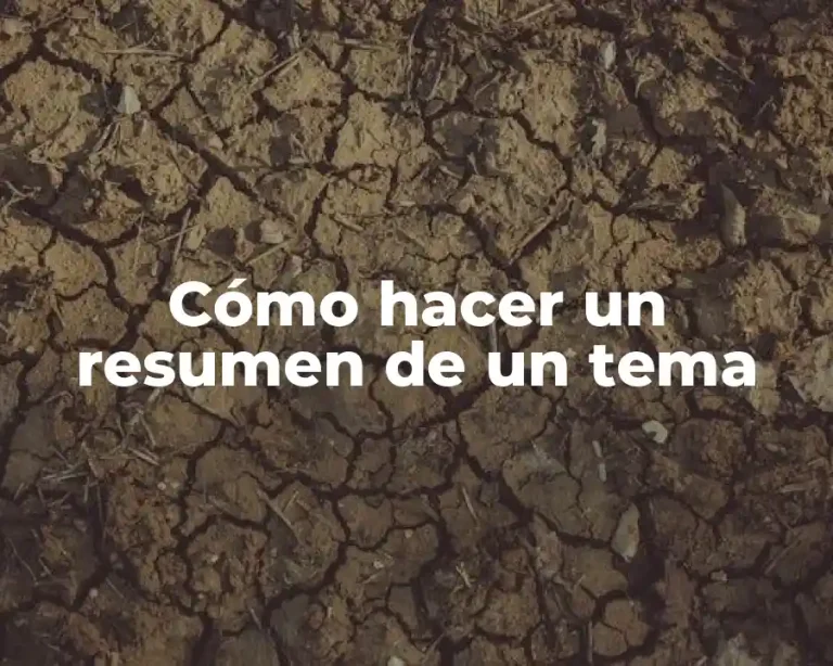 Cómo hacer un resumen de un tema