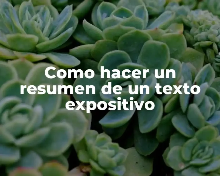Como hacer un resumen de un texto expositivo