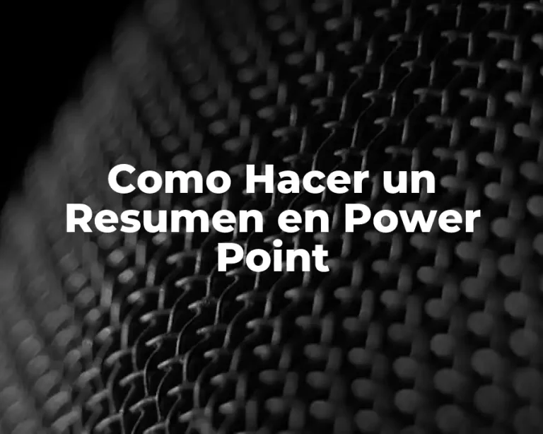 Como Hacer un Resumen en Power Point