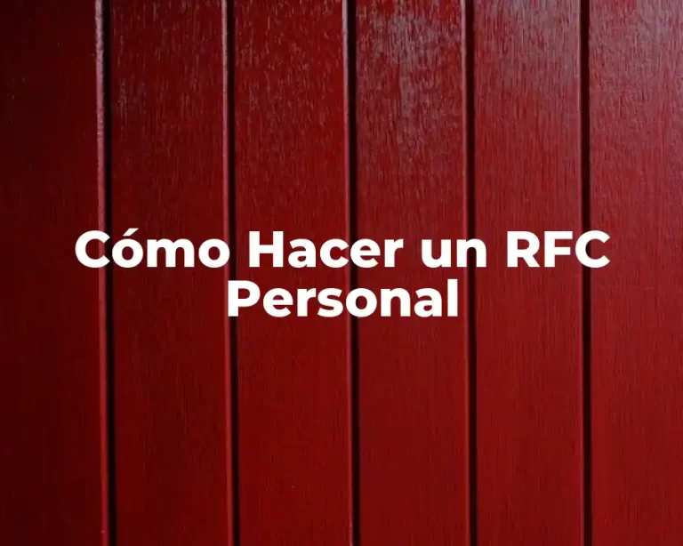 Cómo Hacer un RFC Personal
