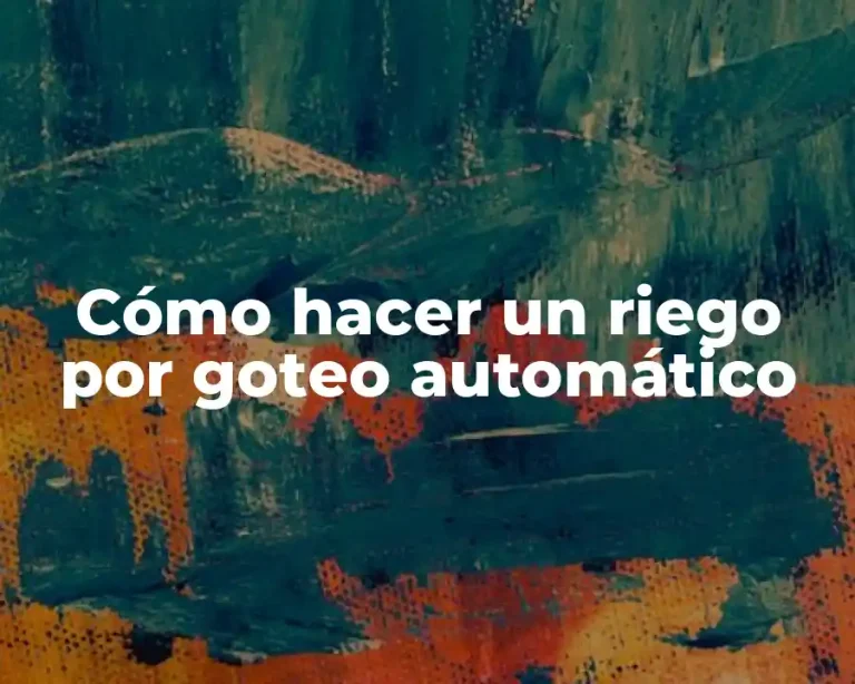 Cómo hacer un riego por goteo automático
