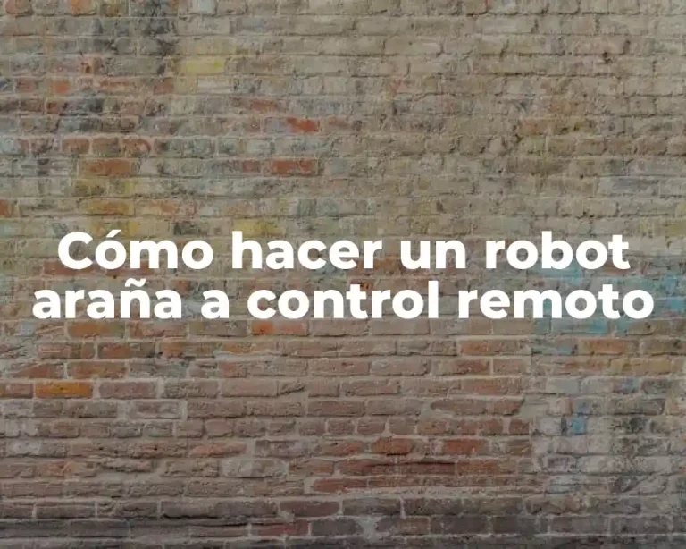 Cómo hacer un robot araña a control remoto