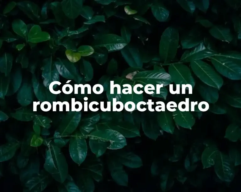 Cómo hacer un rombicuboctaedro
