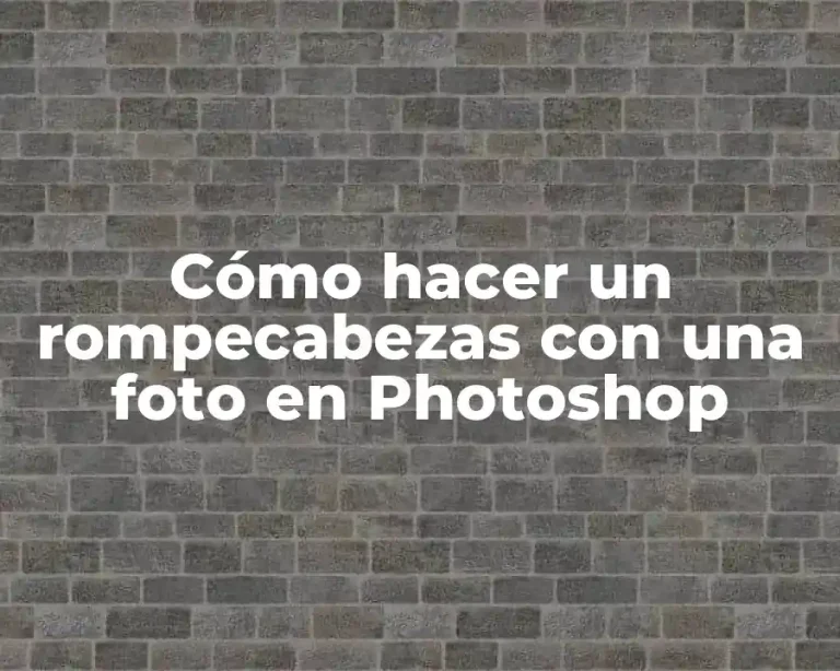 Cómo hacer un rompecabezas con una foto en Photoshop