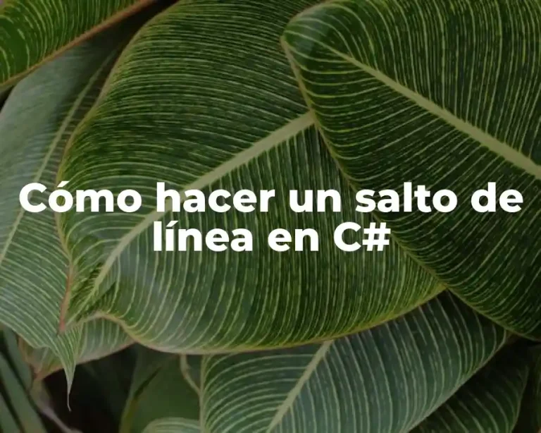 Cómo hacer un salto de línea en C#