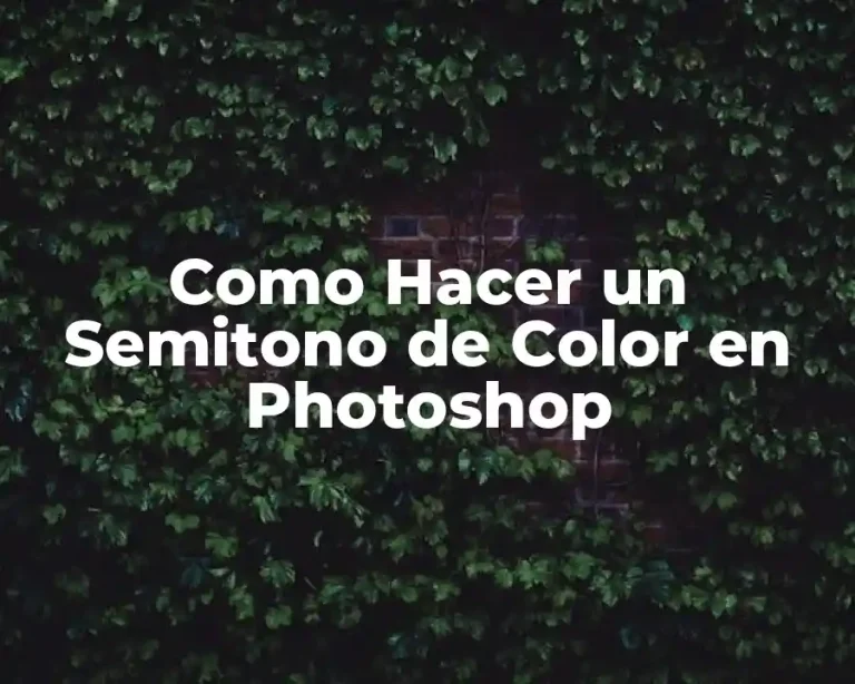 Como Hacer un Semitono de Color en Photoshop