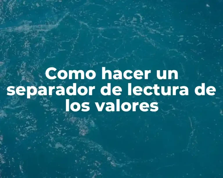 Como hacer un separador de lectura de los valores