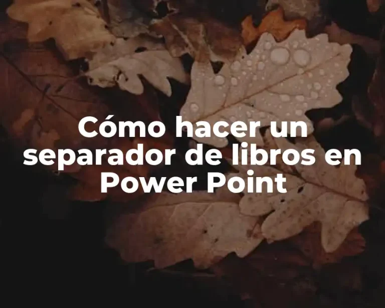Cómo hacer un separador de libros en Power Point