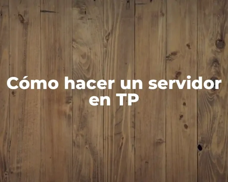 Cómo hacer un servidor en TP