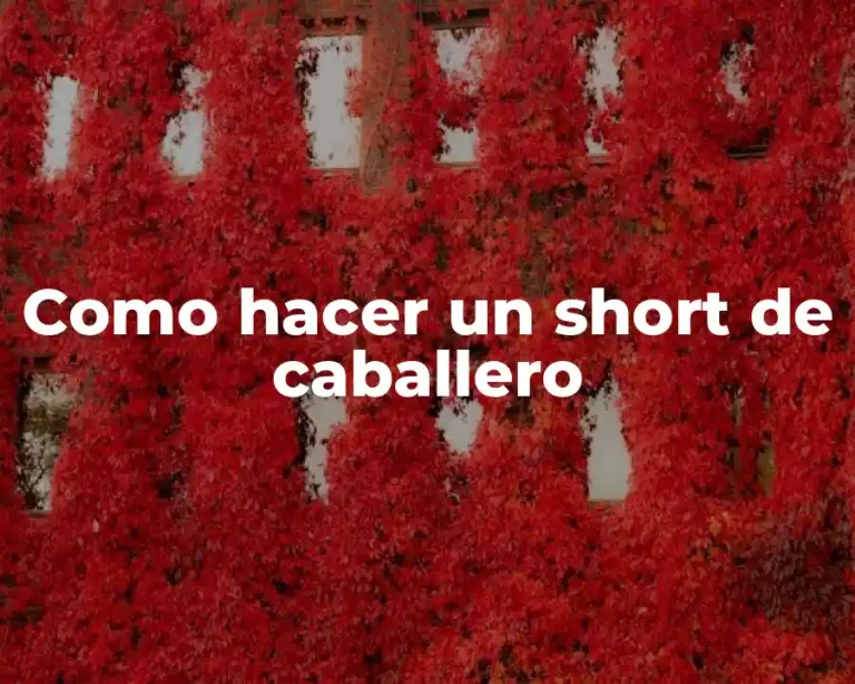 Como hacer un short de caballero