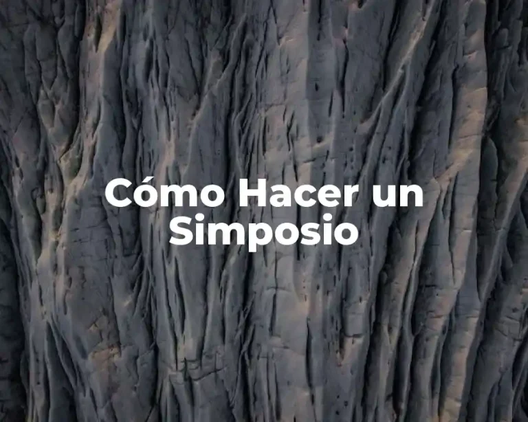 Cómo Hacer un Simposio