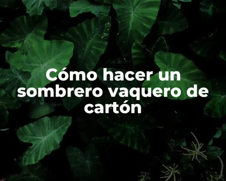 Cómo hacer un sombrero vaquero de cartón