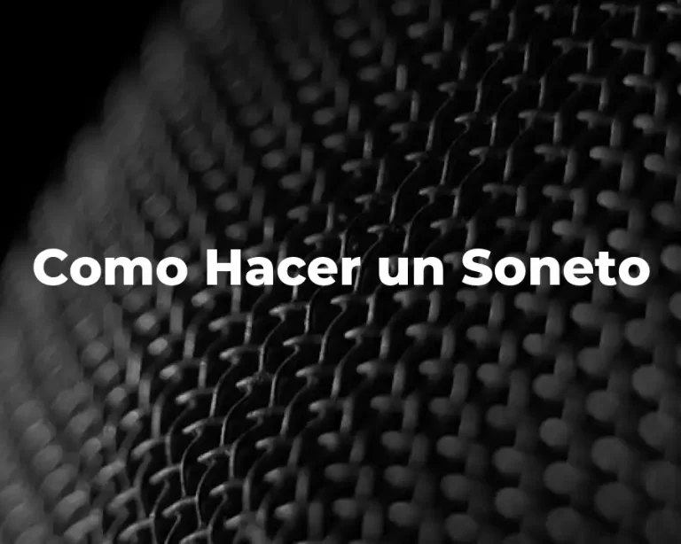 Como Hacer un Soneto