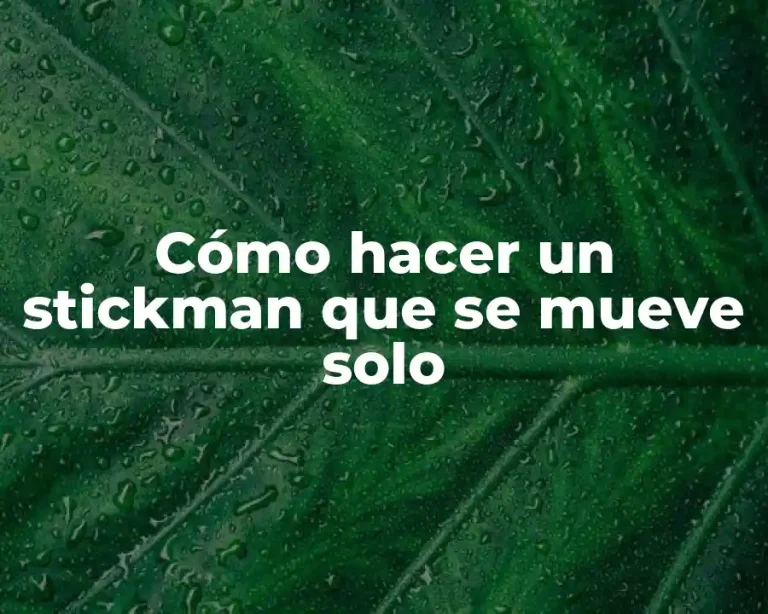 Cómo hacer un stickman que se mueve solo