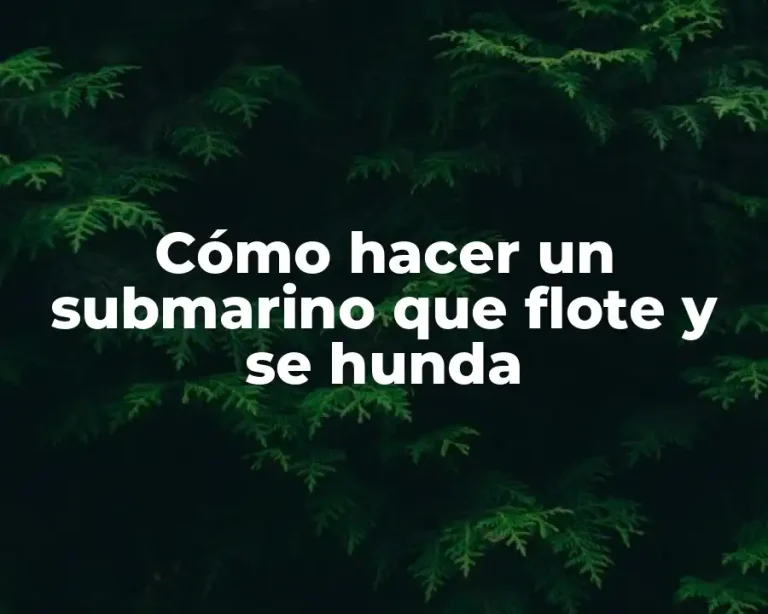 Cómo hacer un submarino que flote y se hunda