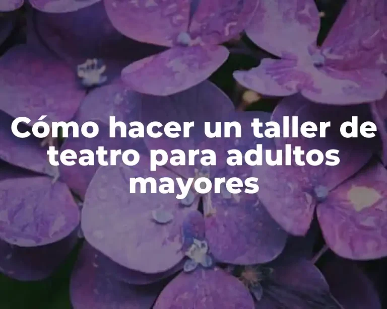 Cómo hacer un taller de teatro para adultos mayores