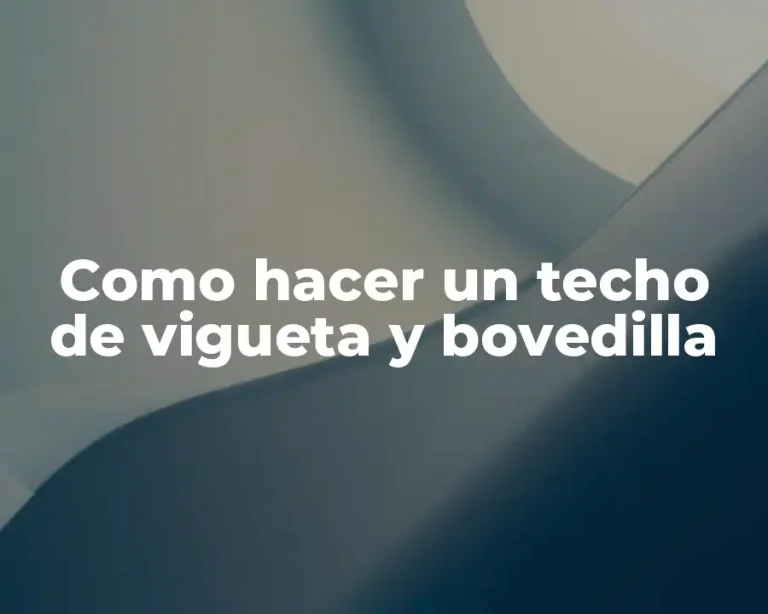 Como hacer un techo de vigueta y bovedilla