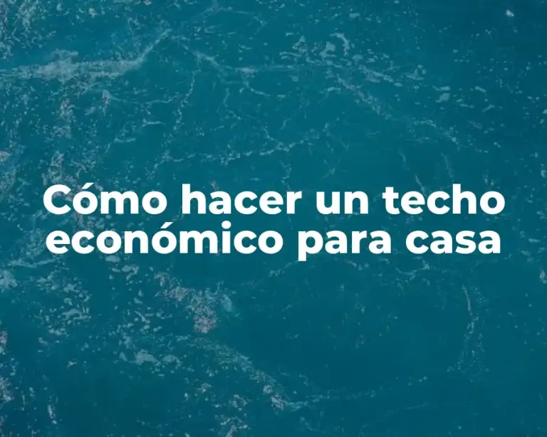 Cómo hacer un techo económico para casa