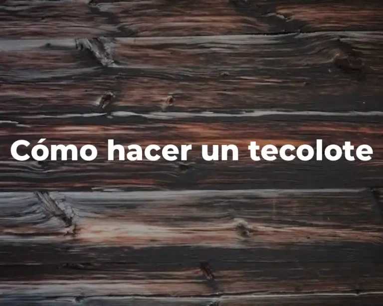 Cómo hacer un tecolote