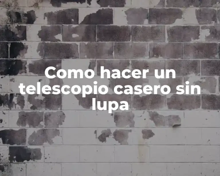 Como hacer un telescopio casero sin lupa