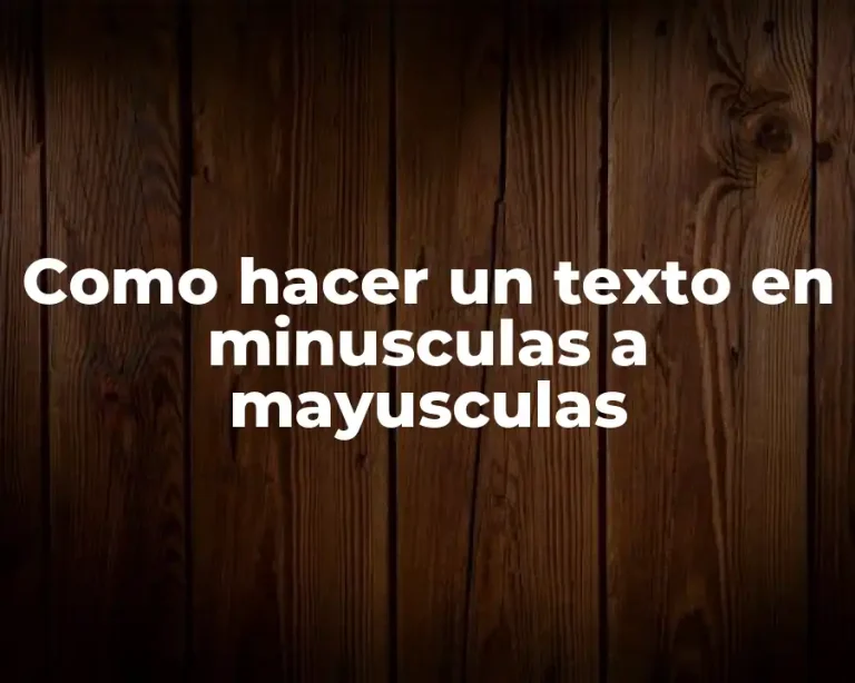 Como hacer un texto en minusculas a mayusculas