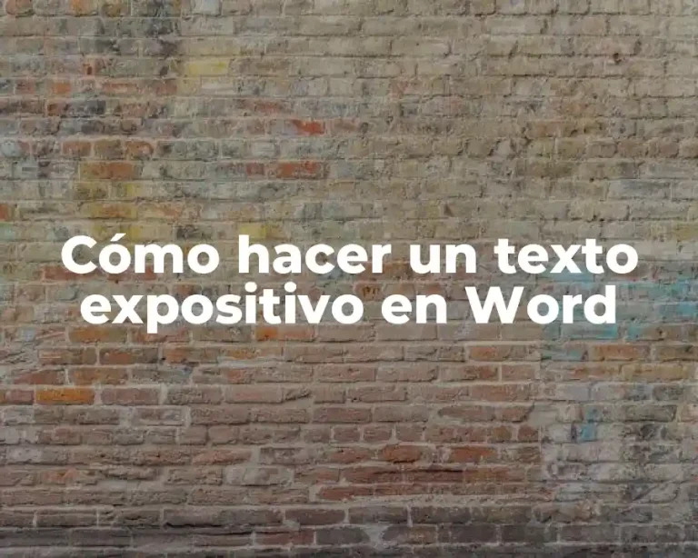 Cómo hacer un texto expositivo en Word