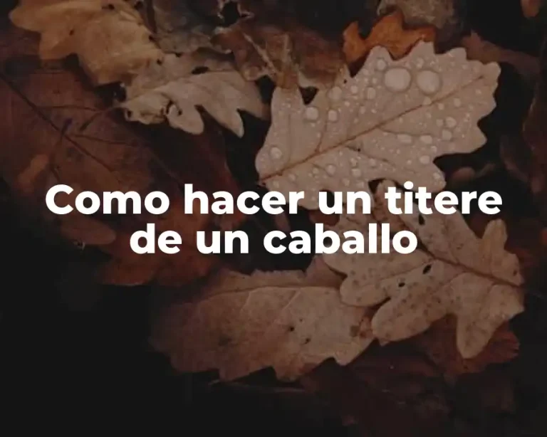 Como hacer un titere de un caballo