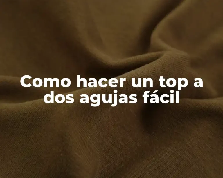 Como hacer un top a dos agujas fácil