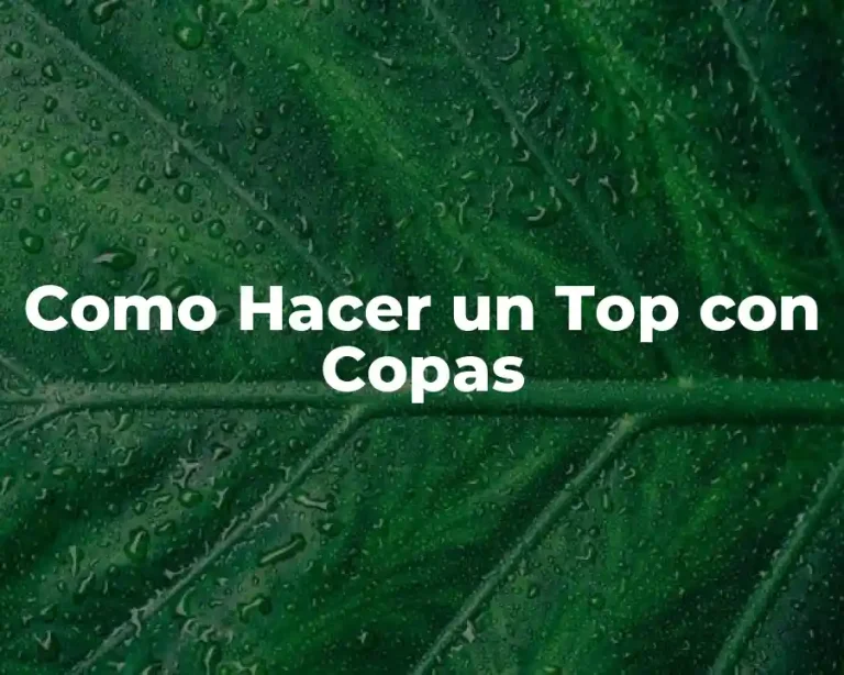 Como Hacer un Top con Copas