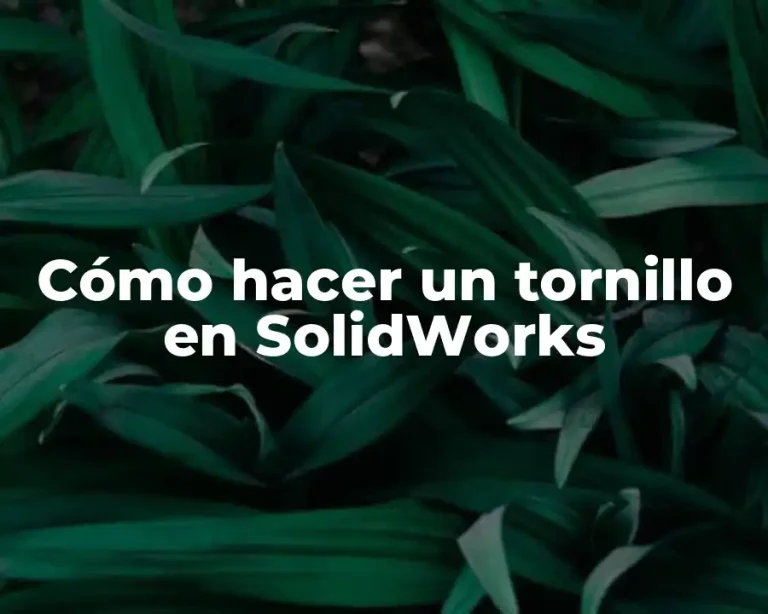 Cómo hacer un tornillo en SolidWorks