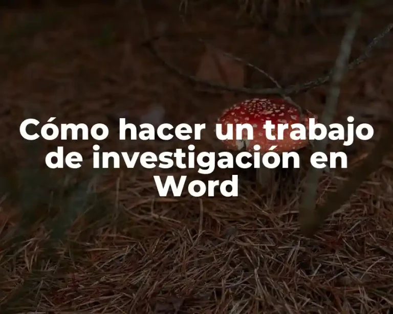 Cómo hacer un trabajo de investigación en Word