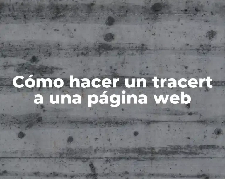 Cómo hacer un tracert a una página web