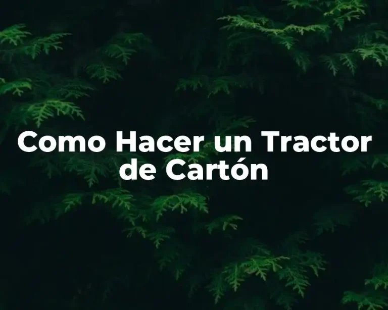 Como Hacer un Tractor de Cartón