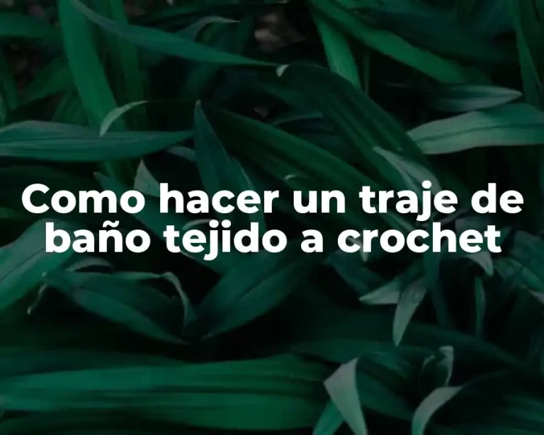 Como hacer un traje de baño tejido a crochet
