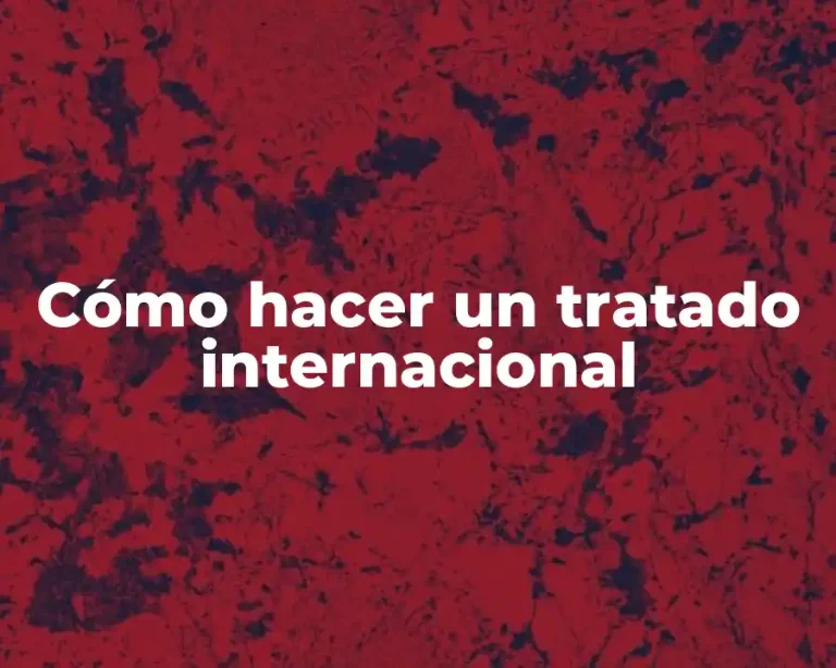 Cómo hacer un tratado internacional