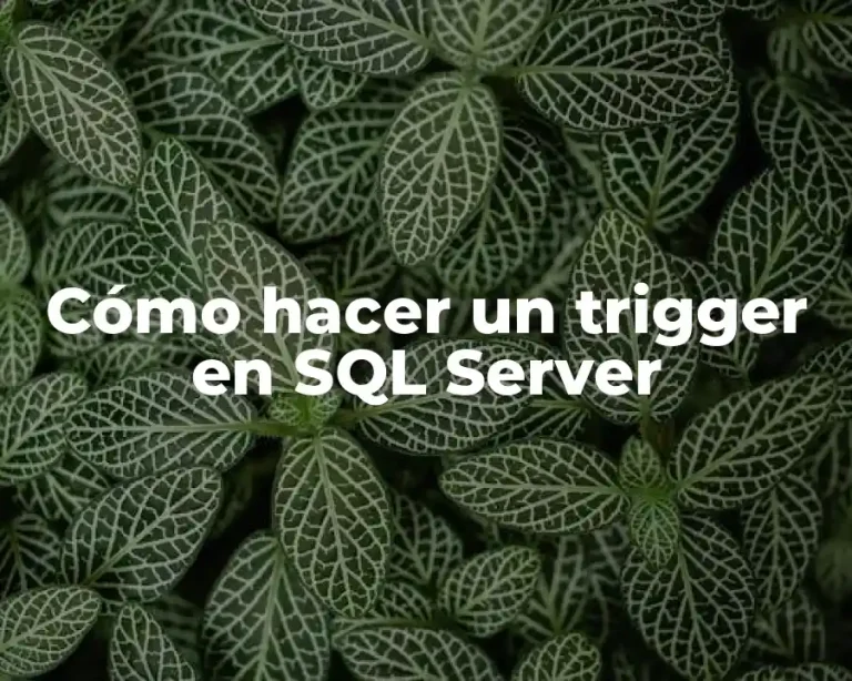 Cómo hacer un trigger en SQL Server