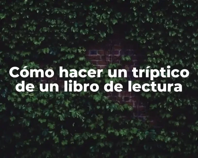 Cómo hacer un tríptico de un libro de lectura