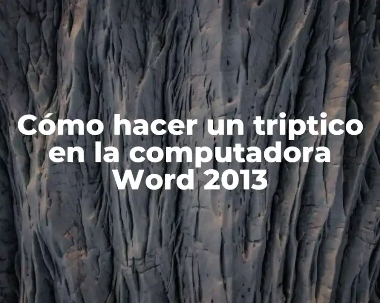 Cómo hacer un triptico en la computadora Word 2013
